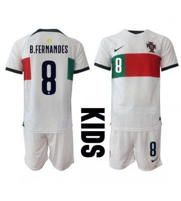 Portugal Bruno Fernandes #8 Bortaställ Barn VM 2022 Kortärmad (+ Korta byxor)